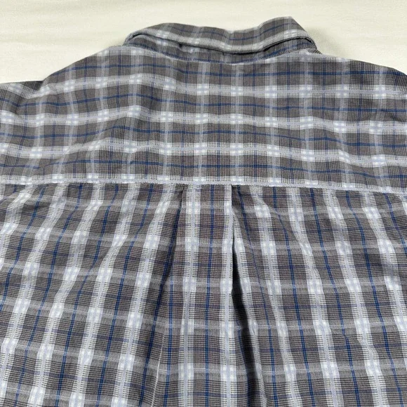 Alan Flusser Shirt Mens XL Casual Pocket Button Down Plaid Long Sleeve Blue‎ - Picture 7 of 7